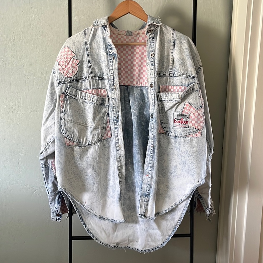 Vintage light denim button down shirt